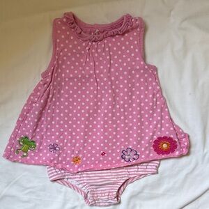 Carter's Pink Polka Dot Ruffle Romper with Snap Front 24 month